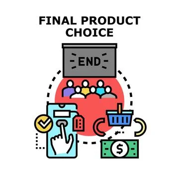 Final product choice process completing customer journey Stock Illustration