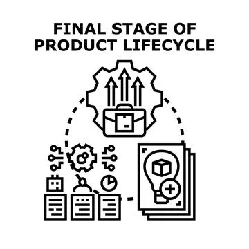 Final product lifecycle stage with strategic development process Stockillustratie