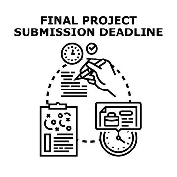 Final project submission deadline concept illustration Stockillustratie