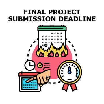 Final project submission deadline concept vector illustration Stock Illustration