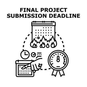 Final project submission deadline concept vector illustration Stock Illustration
