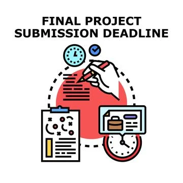 Final project submission deadline concept illustration Stock Illustration