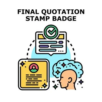 Final quotation stamp badge concept vector Stock Illustration
