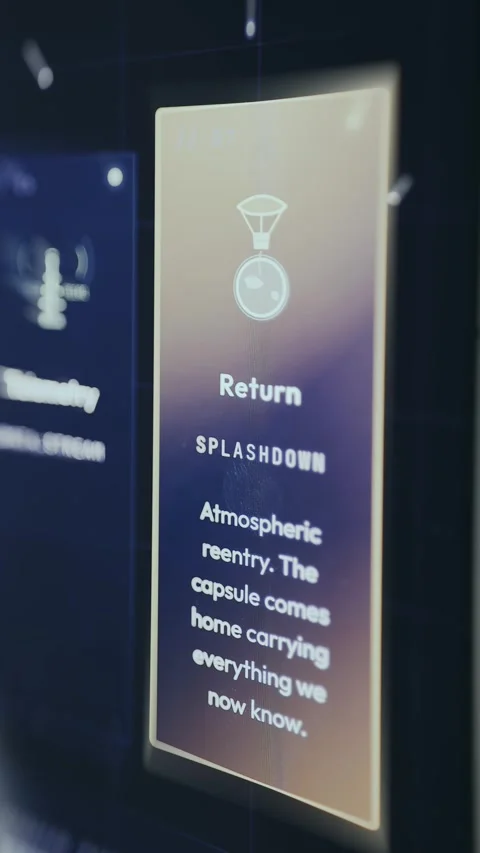 Final Return phase of a completed space mission Stock Footage 334945528