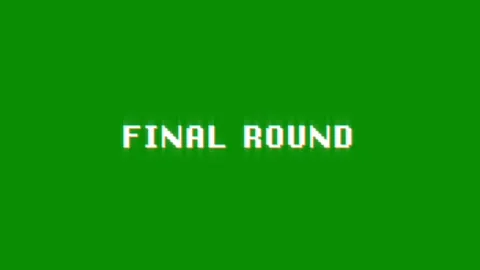 Final round animation of looped text glitch video game screen effect Video stock 313060734