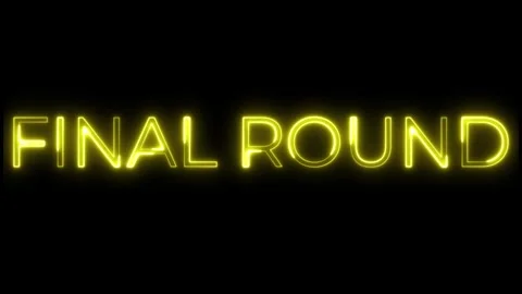 Final Round Neon Text Animation Stock Footage 318335722