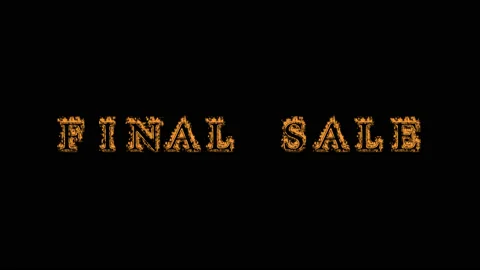 Final Sale fire text effect black background Stock Footage 136245937