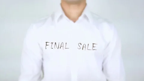 Final Sale, Man Writing on Glass Stock Footage
