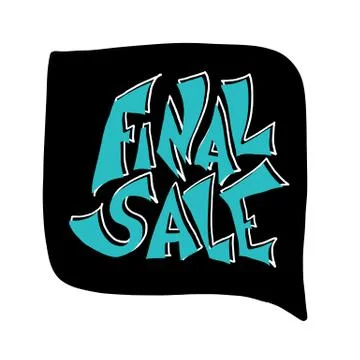 Final sale message with speech bubble. Promotion stylized lettering. Vector d 스톡 일러스트