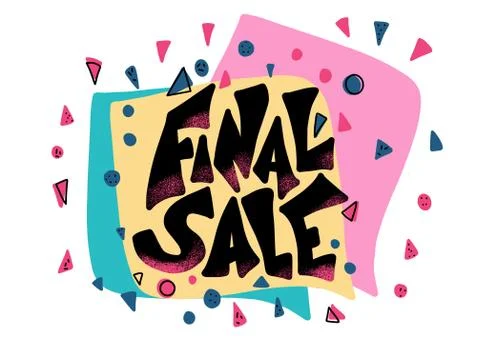 Final sale message with speech bubbles and decoration. Vector promotion conce Stockillustratie