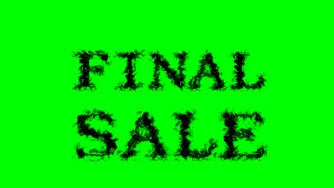 Final Sale smoke text effect green isolated background Stock Footage 139626860
