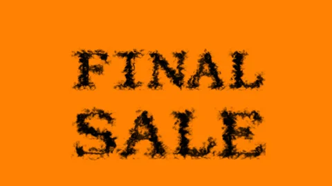 Final Sale smoke text effect orange isolated background Stock Footage 139626870