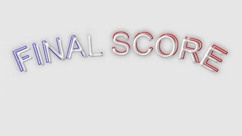 Final score neon text 3d illustration font 스톡 동영상 336004482
