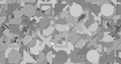 Final second gray geometric shapes on transparent canvas shifting depth then Stock Footage 347300212