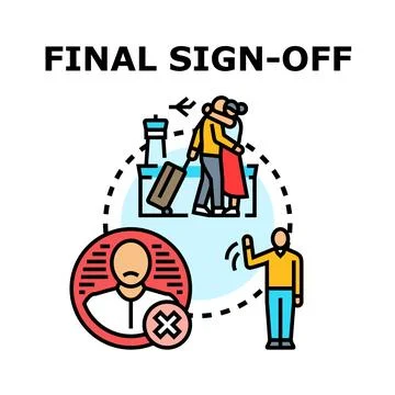 Final sign off process ending business collaboration Stock-Illustration