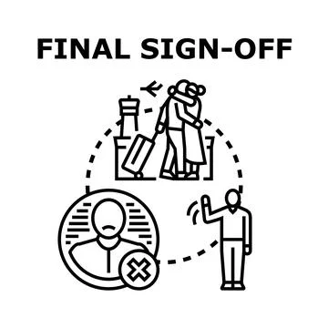Final sign off process ending business collaboration Stock Illustration