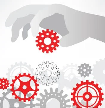 The final solution (tooth wheels machine) Stock Illustration