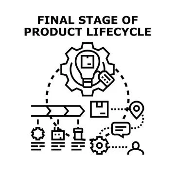 Final stage of product lifecycle process illustration Stockillustratie