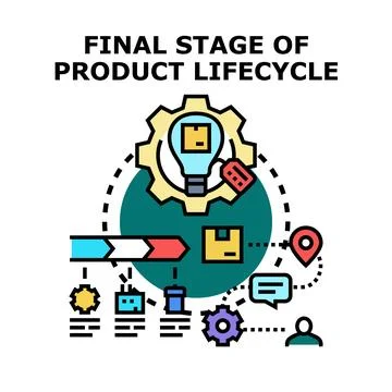 Final stage of product lifecycle process illustration Stock-Illustration