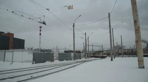 The final stop of transport, tram ring Stock Footage 59181042