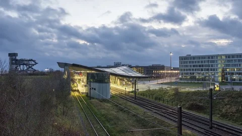 Final tram stop on the suburb of Hannover Stock-Footage 82752895