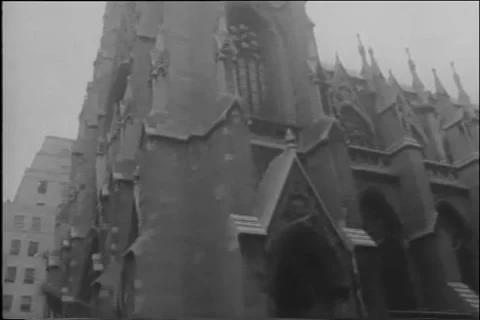 Final Tribute for Cardinal Spellman St. Patricks Cathedral NYC 1967 Stock Footage 266523166