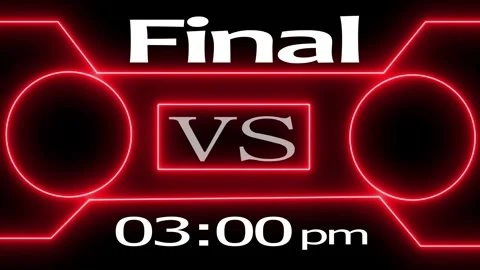 Final versus match scoreboard with neon light. Vidéo 331897521