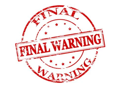 Final warning Stock Illustration