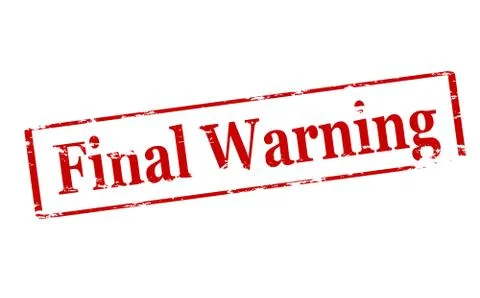 Final warning Stock Illustration