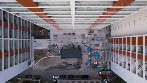 Final works in the completed building Stock Footage 168552426