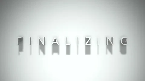 Finalizing 3D title animation with shadows on a white background 動画素材 297387105