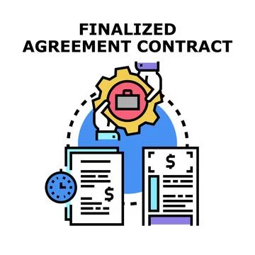 Finalizing business agreement contract concept Stock Illustration