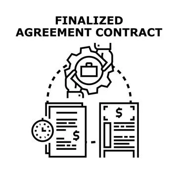Finalizing business agreement contract concept Stock Illustration