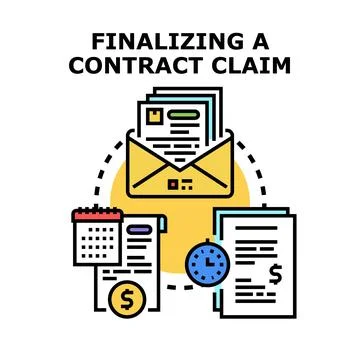 Finalizing contract claim process icon concept Stock Illustration