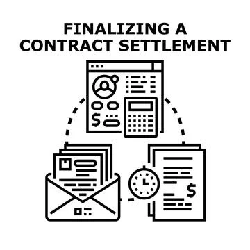 Finalizing contract settlement process in business finance Stock Illustration