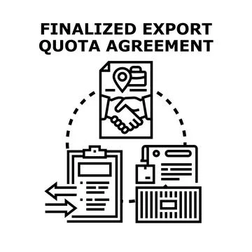 Finalizing export quota agreement for global trade business Stock Illustration
