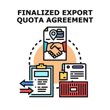 Finalizing export quota agreement for global trade business Stock Illustration
