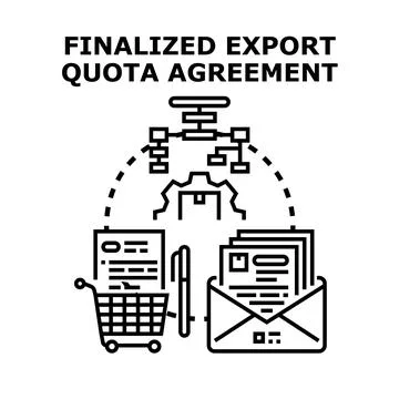 Finalizing export quota agreement process and global commerce 스톡 일러스트
