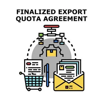Finalizing export quota agreement process and global commerce 스톡 일러스트