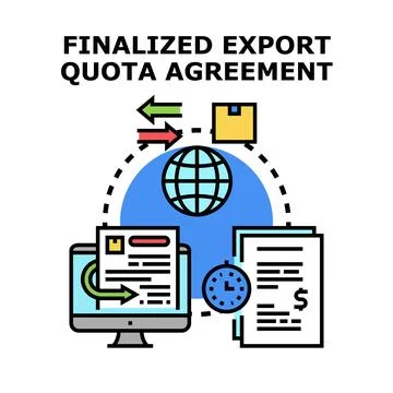 Finalizing export quota agreement strategy and global trade Stock Illustration