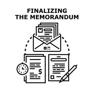 Finalizing important document agreement or memorandum イラスト素材