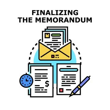 Finalizing important document agreement or memorandum イラスト素材