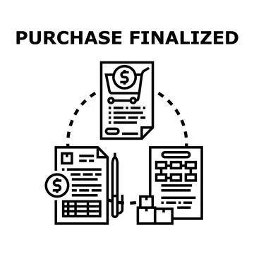 Finalizing purchase transaction process with payment and delivery Stock Illustration