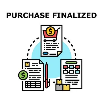 Finalizing purchase transaction process with payment and delivery Stock Illustration