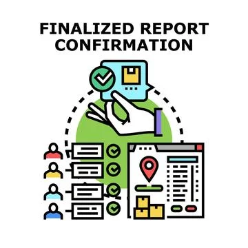 Finalizing report confirmation process with delivery tracking 스톡 일러스트