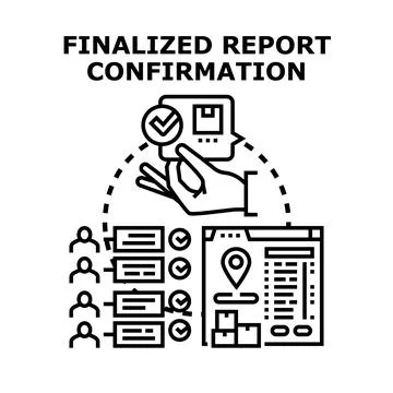 Finalizing report confirmation process with delivery tracking 스톡 일러스트