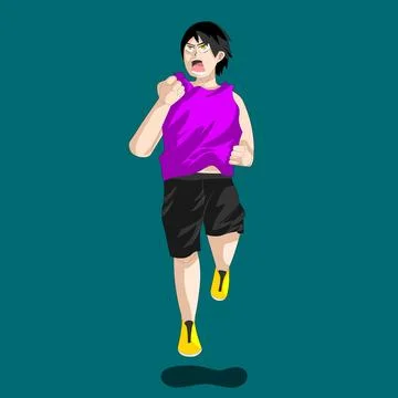 Finally, I have made significant progress for the first time in sports activity Stock Illustration