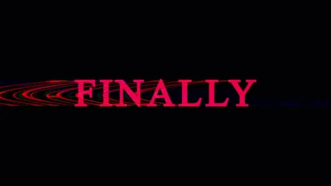 Finally text appearing with glitch effect in dark cinematic setting subtle .. Stock Footage 344035021