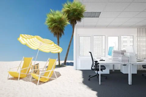 Finally vacations. 3d rendering Stock Illustration