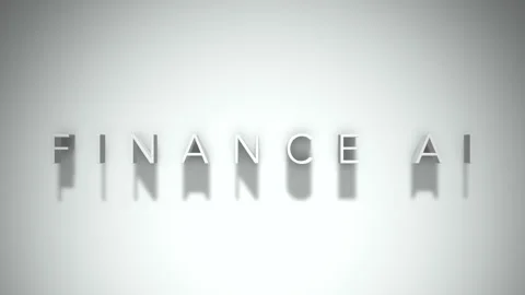Finance AI 3D title animation with shadows on a white background Stock Footage 296702941